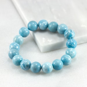 Larimar Bracelet, Calming Bracelet, Beach Jewelry Ideas, Larimar Jewelry, Pastel Blue Wedding , Aqua Beach Jewelry, Larimar Quartz zdjęcie 3