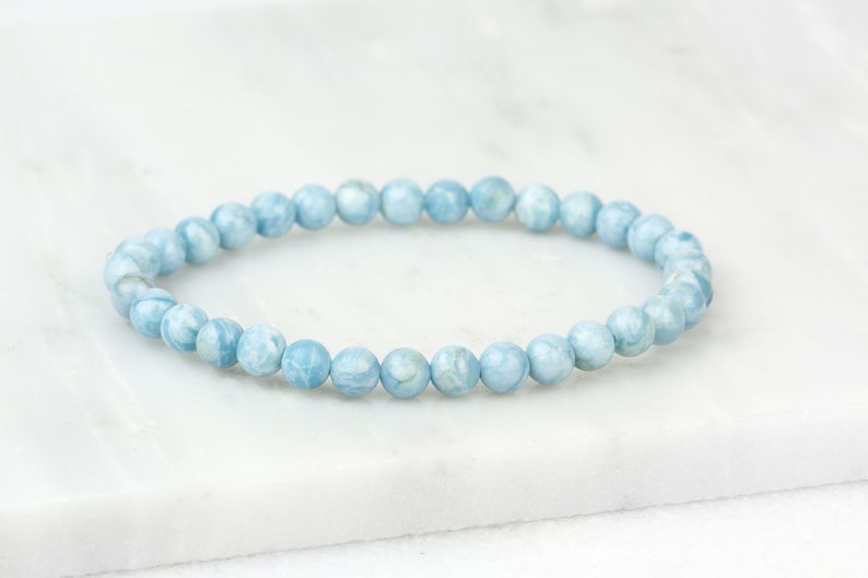 Larimar Bracelet, Calming Bracelet, Beach Jewelry Ideas, Larimar Jewelry, Pastel Blue Wedding , Aqua Beach Jewelry, Larimar Quartz zdjęcie 6