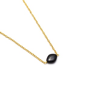 Zwarte Onyx hanger/Onyx gouden hanger/gouden Onyx hanger/Zwarte Onyx ketting/Black Onyx sieraden