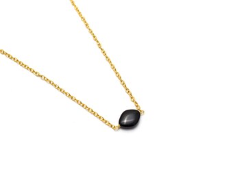 Black Onyx Pendant/ Onyx Gold Pendant/ Gold Onyx Pendant/ Black Onyx Necklace/ Black Onyx Jewelry