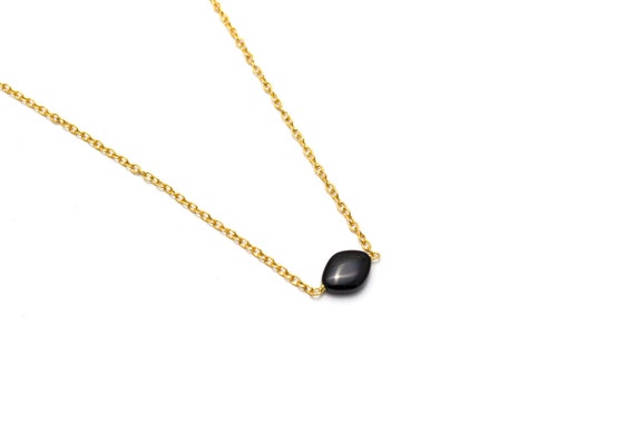 Black Onyx Pendant/ Onyx Gold Pendant/ Gold Onyx Pendant/ Black Onyx Necklace/ Black Onyx Jewelry