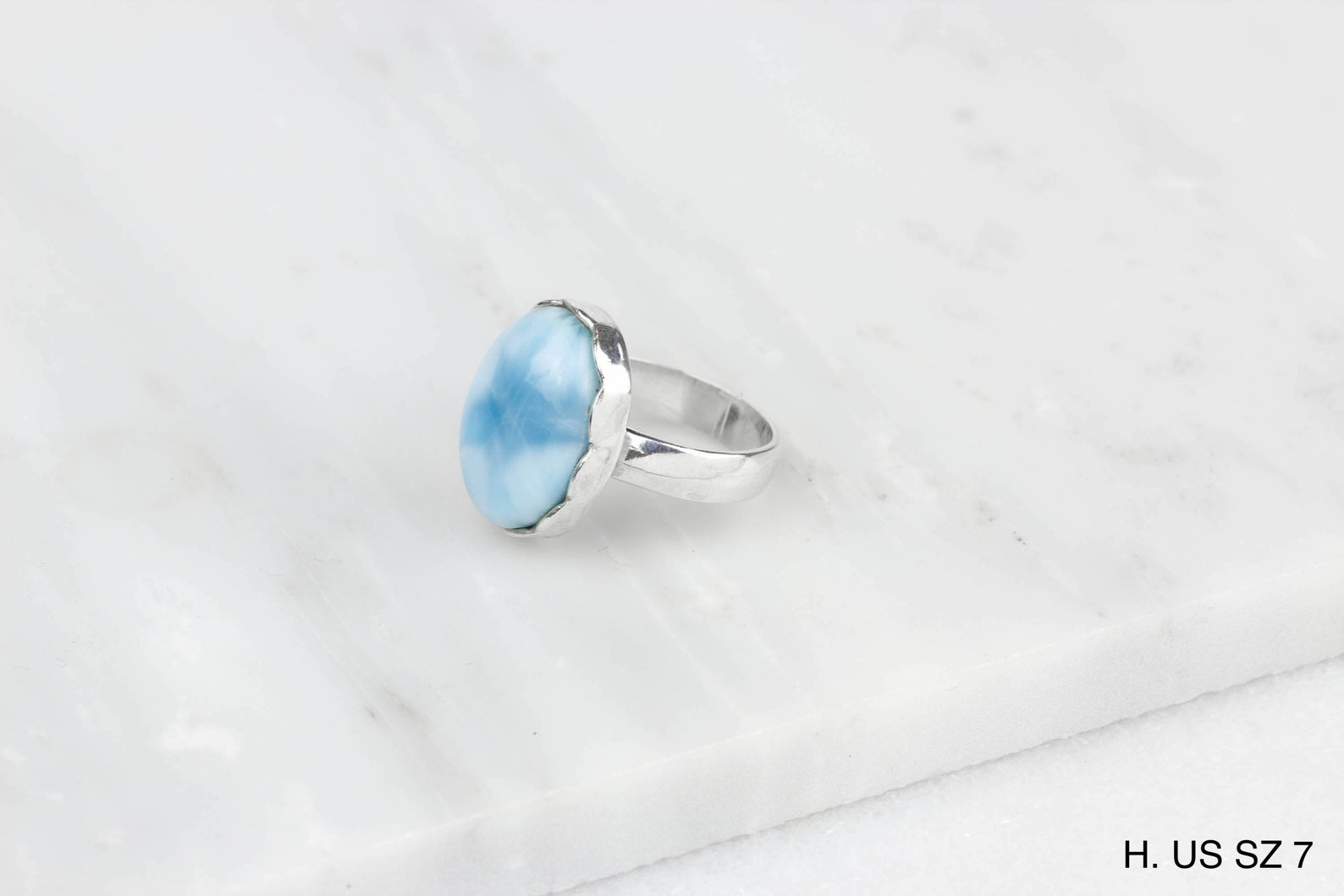 Mens Larimar Ring Blue Larimar Ring Larimar Jewelry Silver Etsy