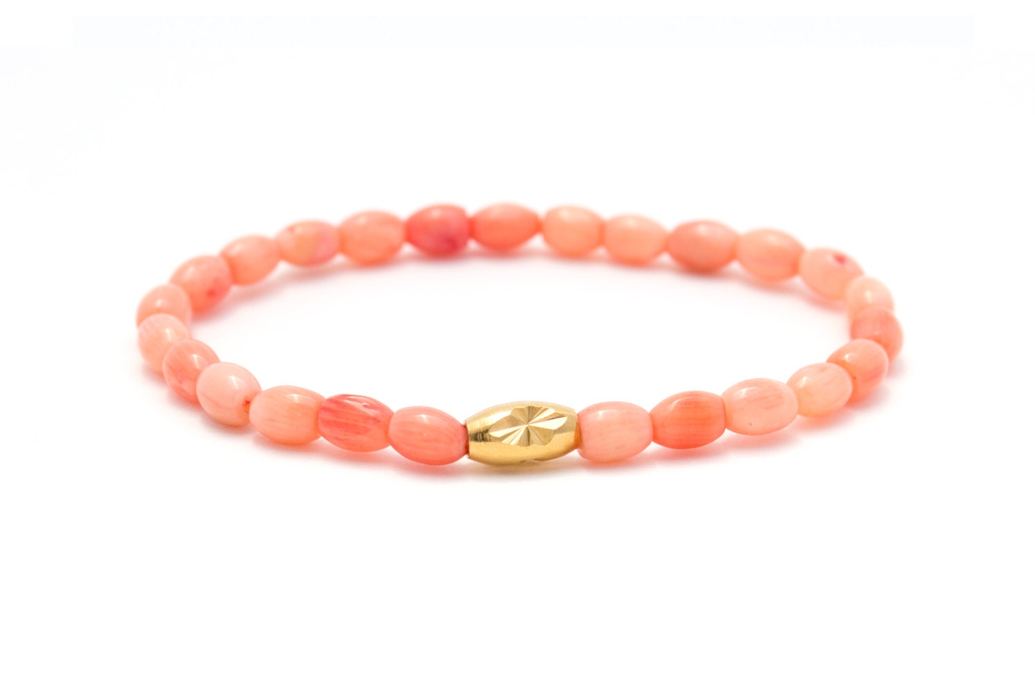 Pink coral bracelet - Etsy 日本