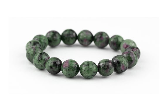 Ruby in Zoisite Gemstone Bracelet Anyolite Ruby in Zoisite Bracelet Healing Bracelet Ruby in Zoisite Detoxification Regeneration Anyolite