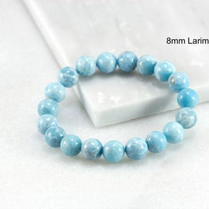 Larimar Bracelet, Calming Bracelet, Beach Jewelry Ideas, Larimar Jewelry, Pastel Blue Wedding , Aqua Beach Jewelry, Larimar Quartz 8 Millimeters