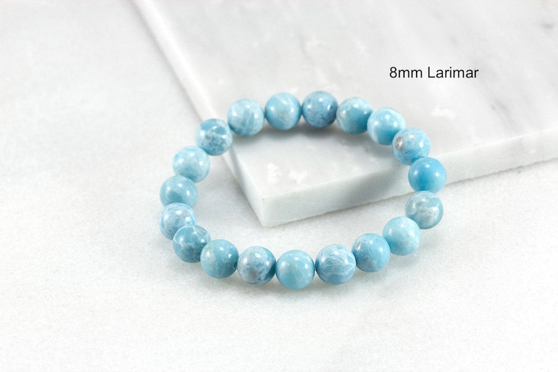 Larimar Bracelet, Calming Bracelet, Beach Jewelry Ideas, Larimar Jewelry, Pastel Blue Wedding , Aqua Beach Jewelry, Larimar Quartz 8 Millimeters