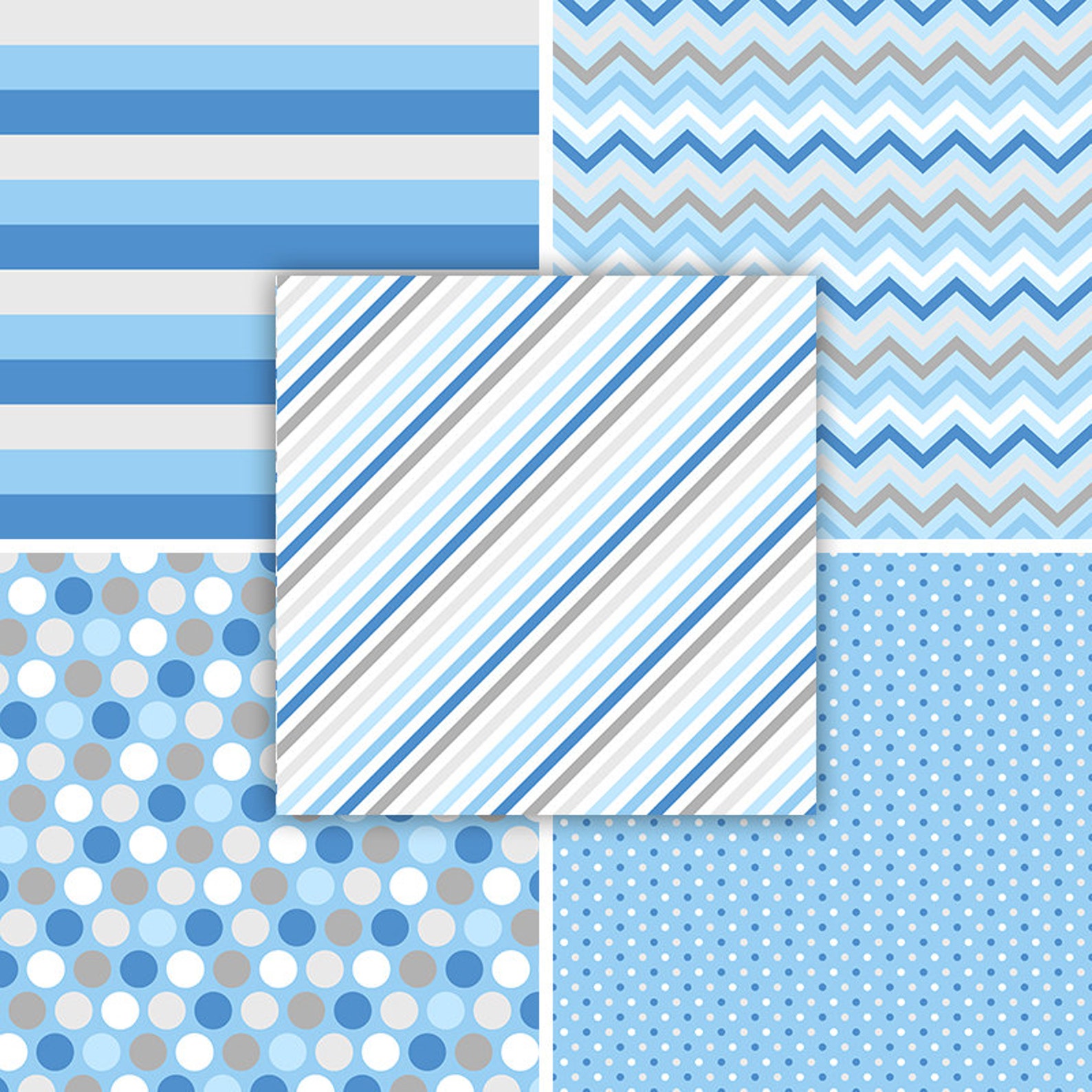 Blue & gray digital paper baby blue grey and blue baby boy Etsy