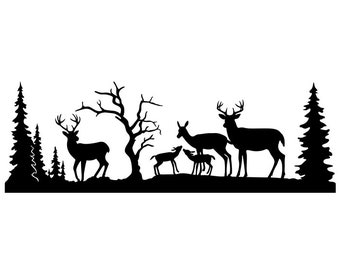 Deer Scene Etsy