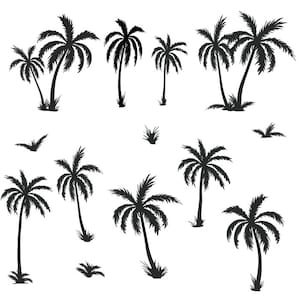 Palm Trees Clipart Silhouettes,  eps dxf pdf png svg Files - Plasma - CNC