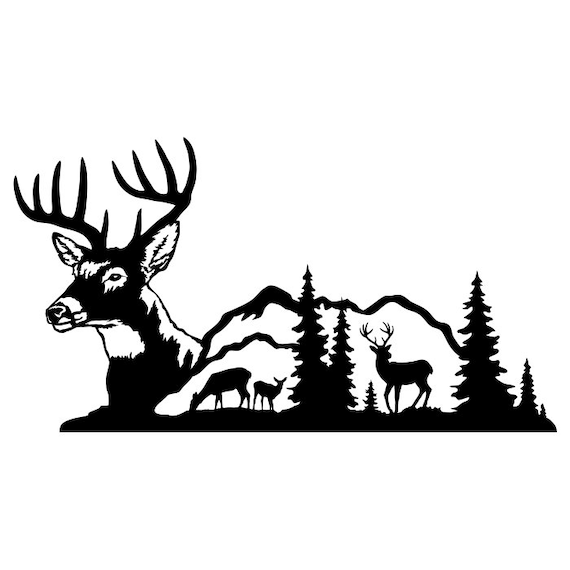 Free Free 153 Mountain Deer Scene Svg SVG PNG EPS DXF File