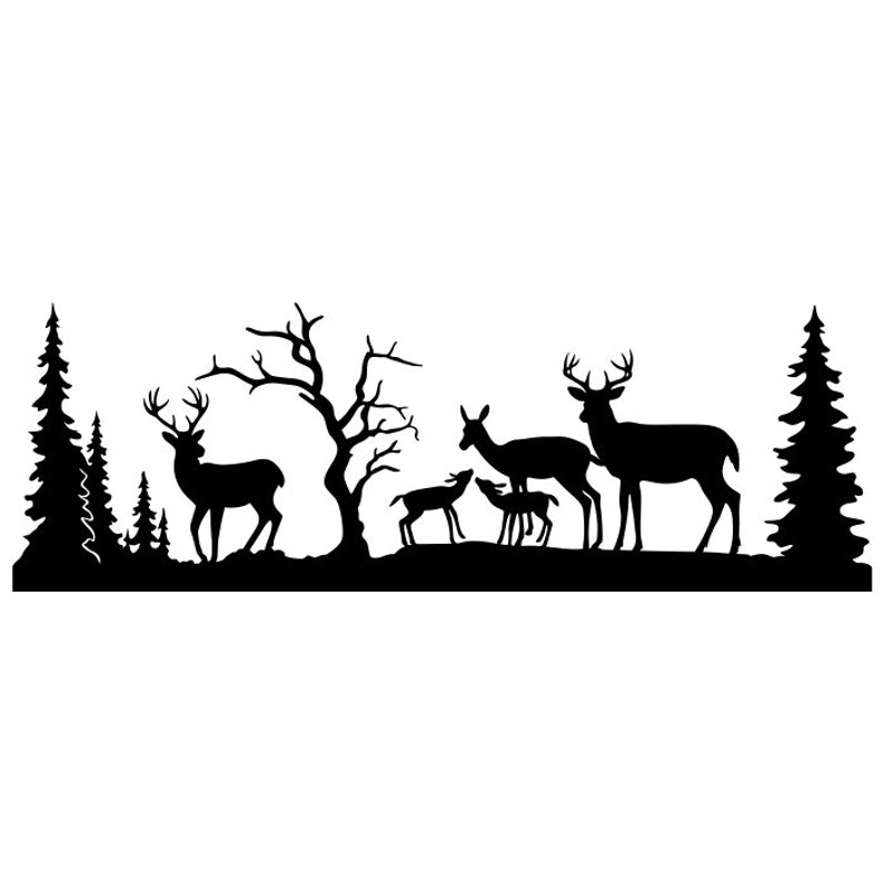 Download Deer Buck Clipart Silhouettes Scene eps dxf pdf png svg ai ...