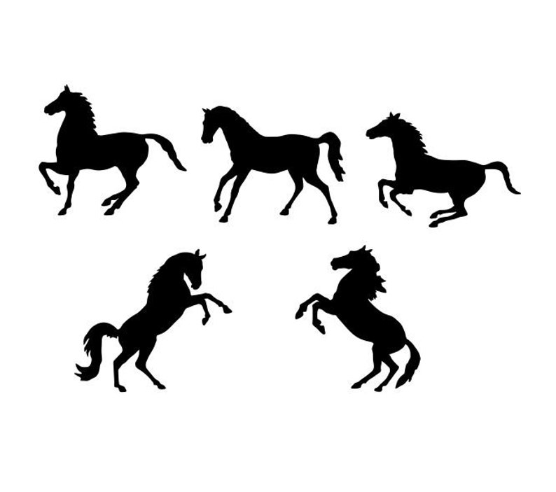 eps dxf pdf png svg Files Plasma CNC Horse Clipart Silhouettes