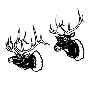Elk Head Mounts Clipart Silhouettes Scene,  eps dxf pdf png svg ai Files - Plasma - CNC