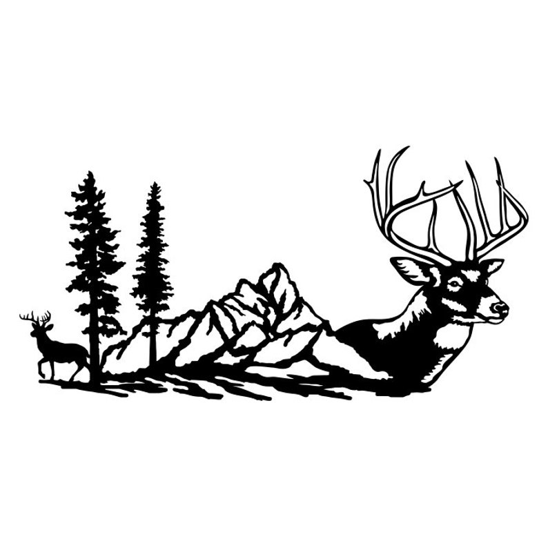 Download Deer Buck Clipart Silhouettes Scene eps dxf pdf png svg ai | Etsy
