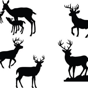 Deer Buck Fawn Clipart Silhouettes,  eps dxf pdf png svg Files - Plasma - CNC