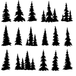 Alberi Abete Evergreen Pine Clipart Silhouettes, eps dxf pdf png svg Files - Plasma - CNC