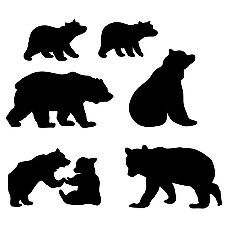 Bär Clipart Silhouetten eps dxf pdf png svg ai Dateien - Etsy.de