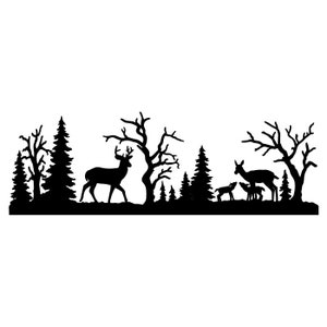 Deer Buck Clipart Silhouettes Scene,  eps dxf pdf png svg ai Files - Plasma - CNC