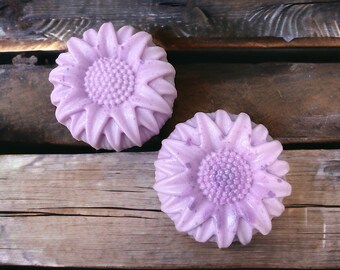 Flower Shaped Soap/ Set of 2 Purple Flower Soap/Gift Soap/Mothers Day
