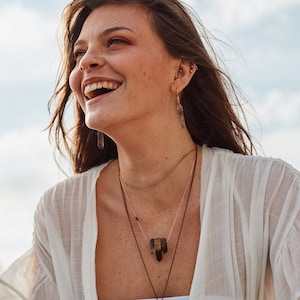 Smokey Quartz Necklace-Raw crystal necklace-brown crystal necklace-rough stone necklace-raw smokey quartz necklace-healing crystal neckalce