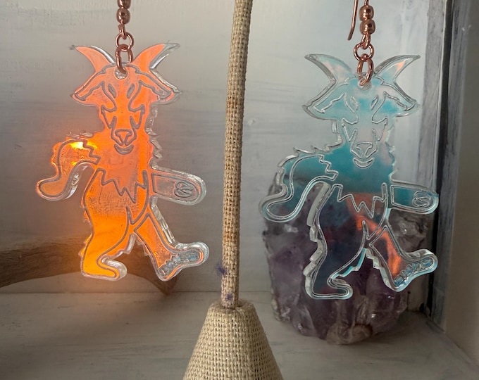 Dancing Billy goat Earrings-Billy strings dancing goat-billy string goat-acrylic Billy goat-lightweight Billy strings earrings