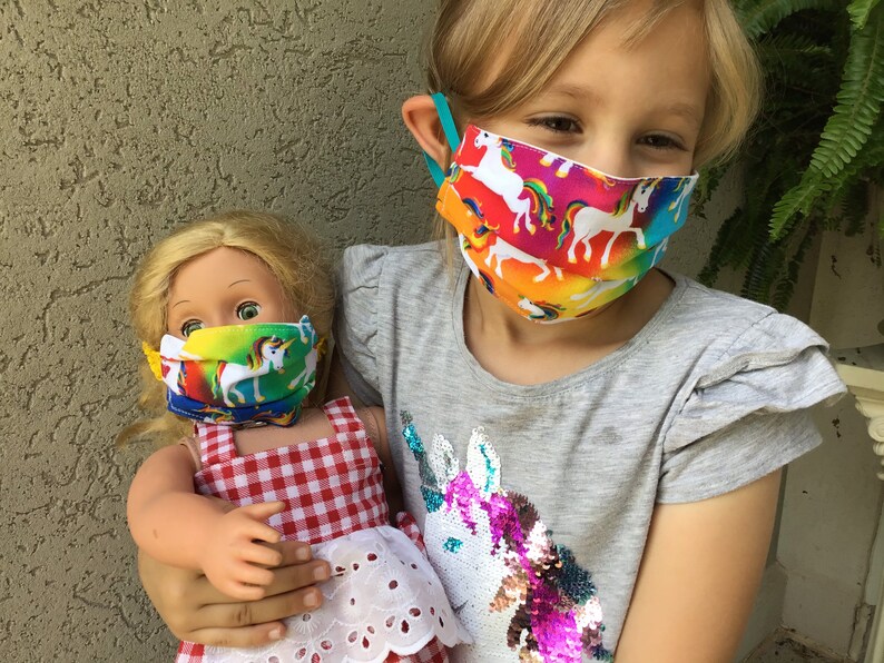 Girls mask with matching doll mask Etsy