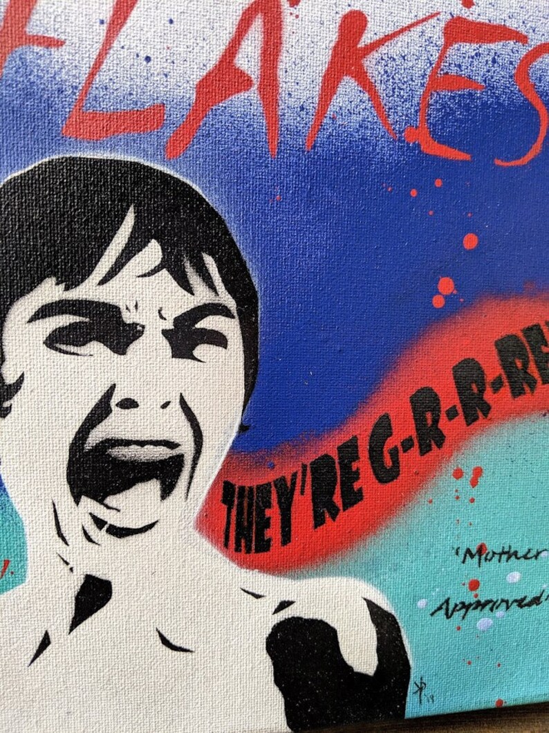 Bates Flakes Cereal Box Spray Paint Art Etsy