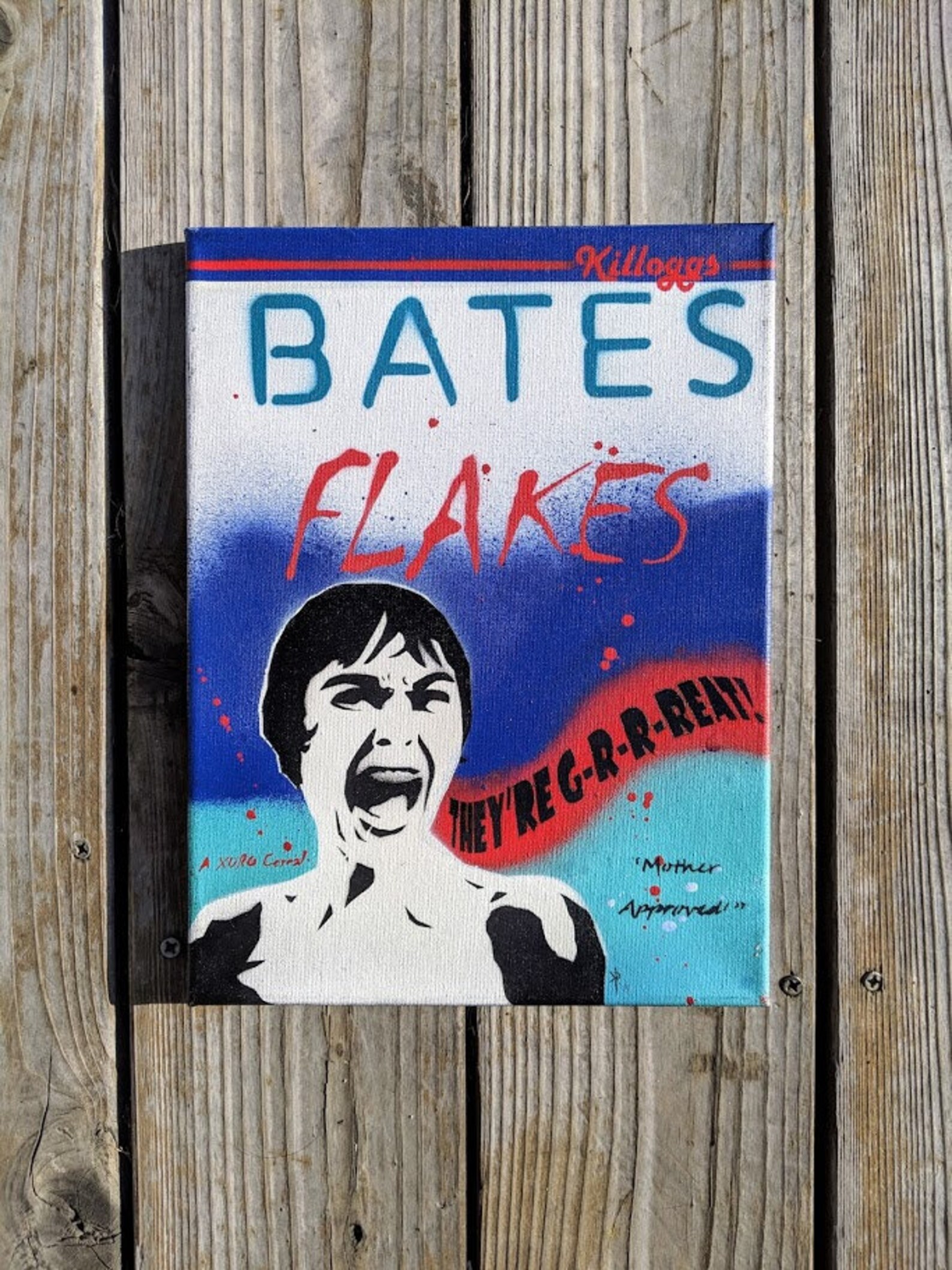 Bates Flakes Cereal Box Spray Paint Art Etsy