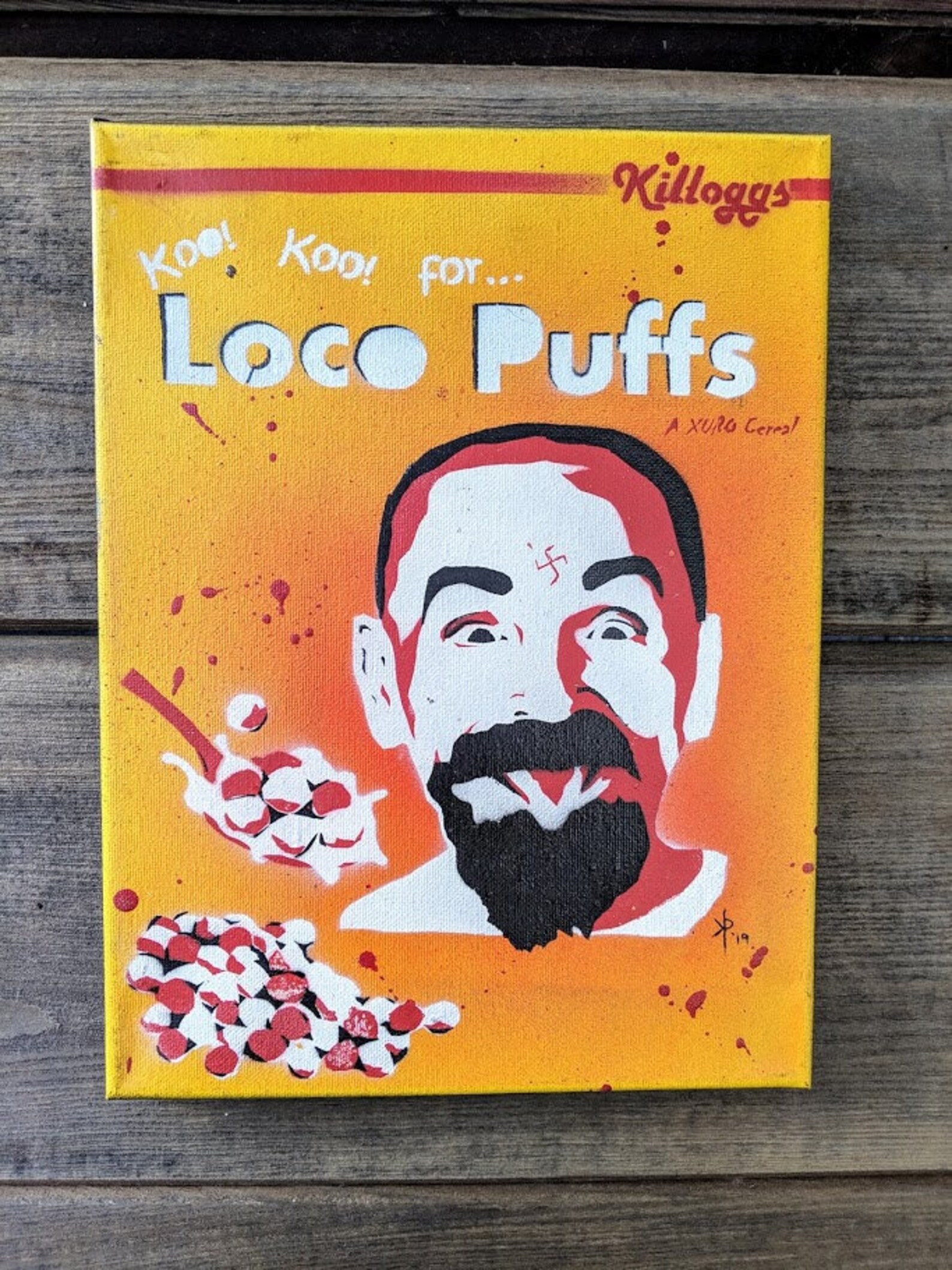 Loco Puffs Cereal Box Themed Spray Paint Art Etsy