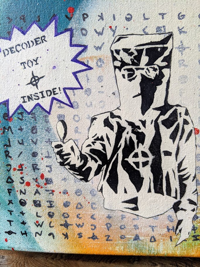 EncryptaBits Cereal box themed Spray Paint Art Etsy