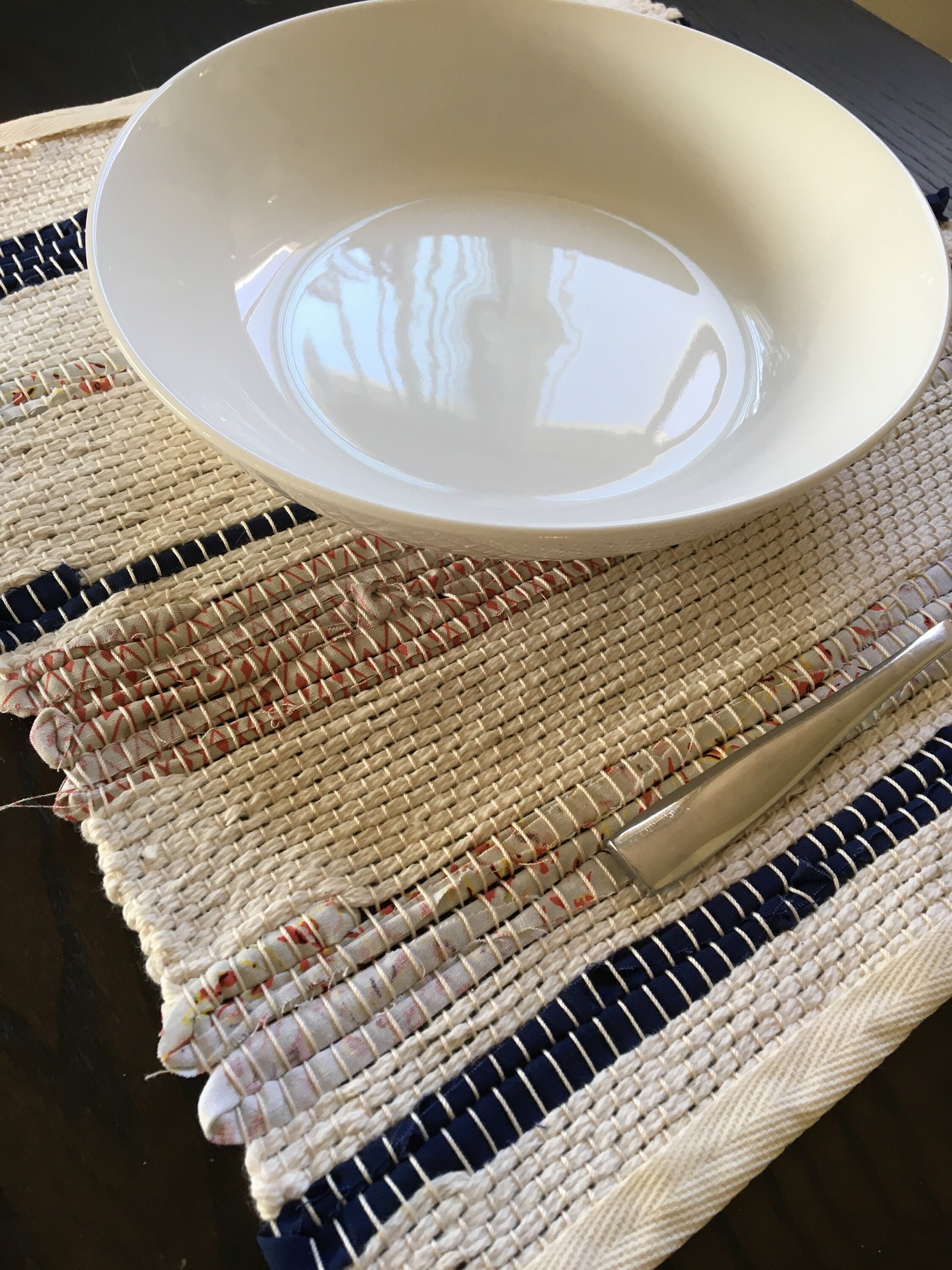 Woven Placemat Blue and Orange Etsy