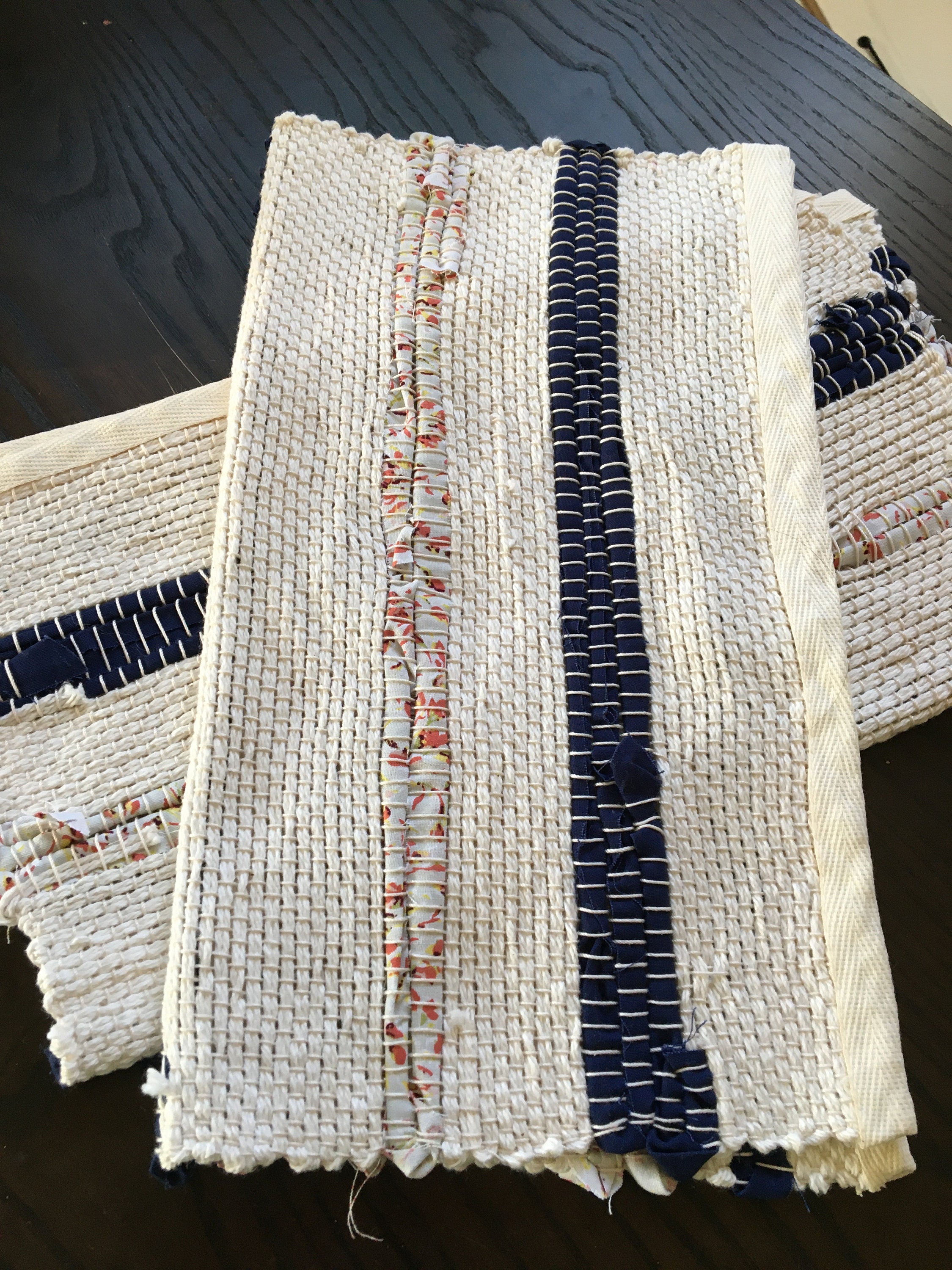 Woven Placemat Blue and Orange Etsy