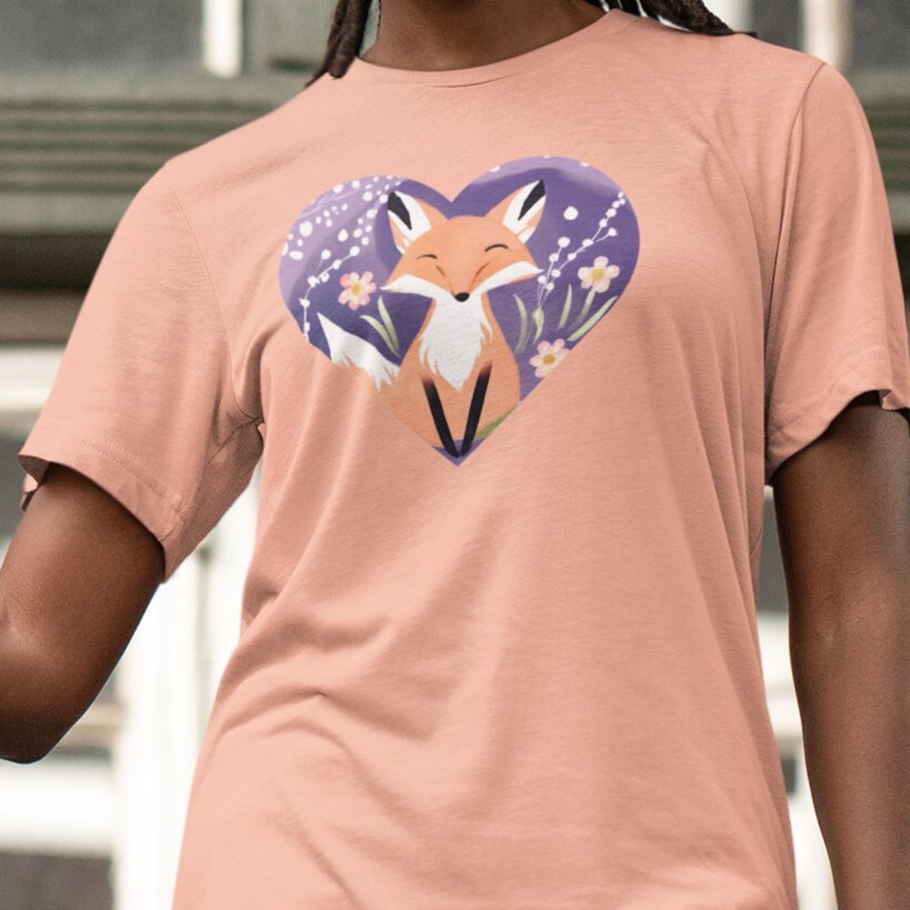 Fox In Heart Shirt -Shirt For Mom-Shirt For Grandmother-Shirt For Her-Fox Shirt-Animal Shirt-Heart Shirt Yourtshirtman