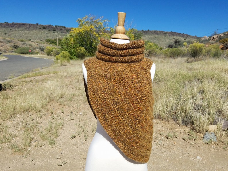 Knitted Cowl Brown Cowl Cowl Crochet Cowl Beautiful Cowl Elegant Cowl Hand-Made Cowl