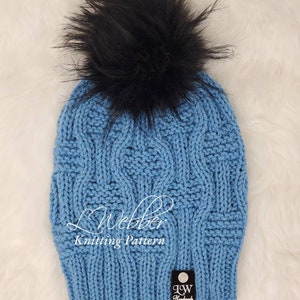 Knitting Pattern, DIY, Peace Beanie Knitting Pattern, Instant PDF Digital Download, Winter knit hat, taboggan