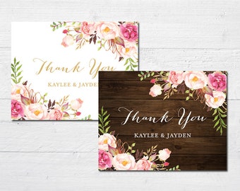 bridal shower thank you cards etsy wedding shower thank you card