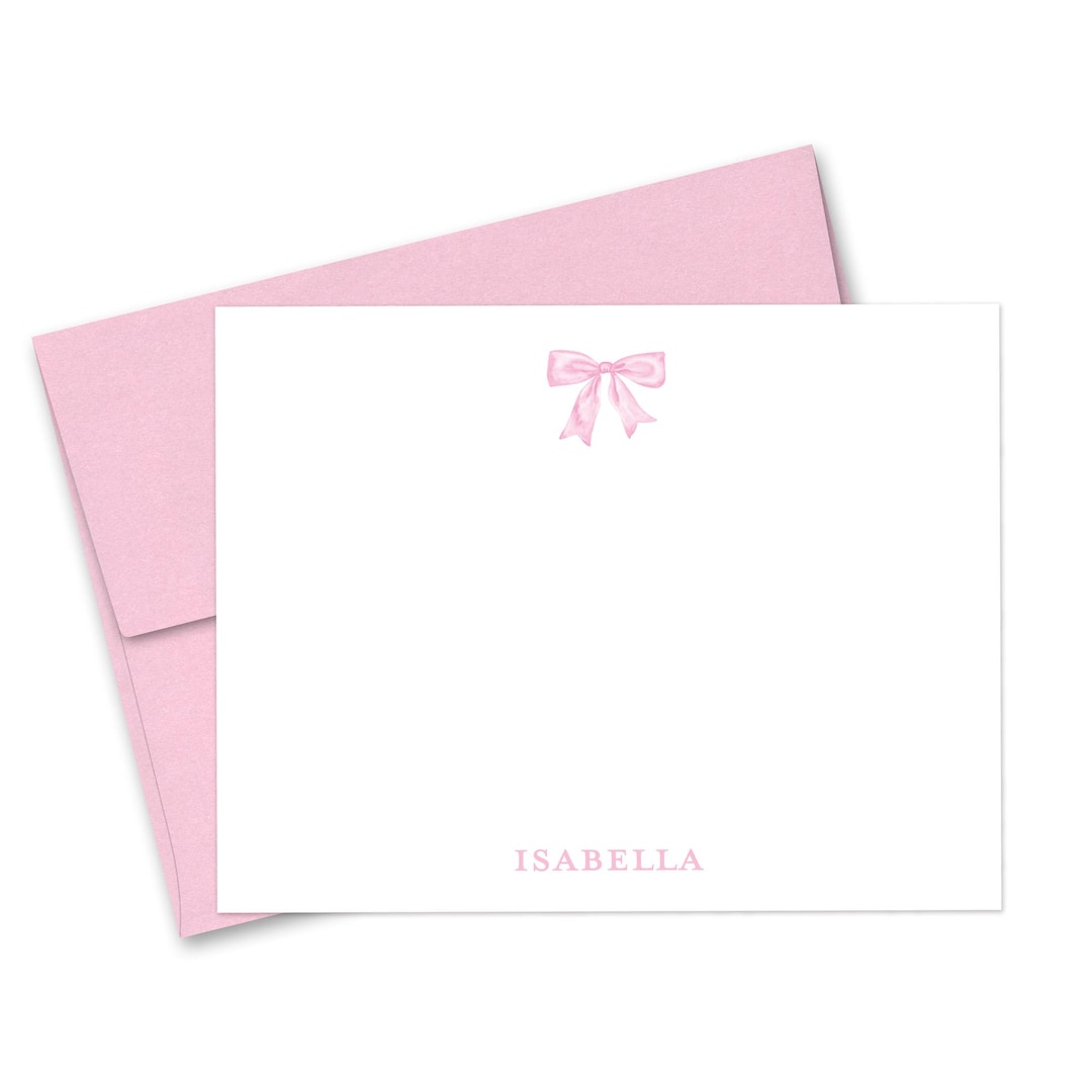 Pink Bow Baby Shower Thank You Cards: Personalized Girl Stationery ...