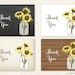Sunflowers Thank You Cards - Wedding Sunflower Thank You Cards - Set of 24 with envelopes