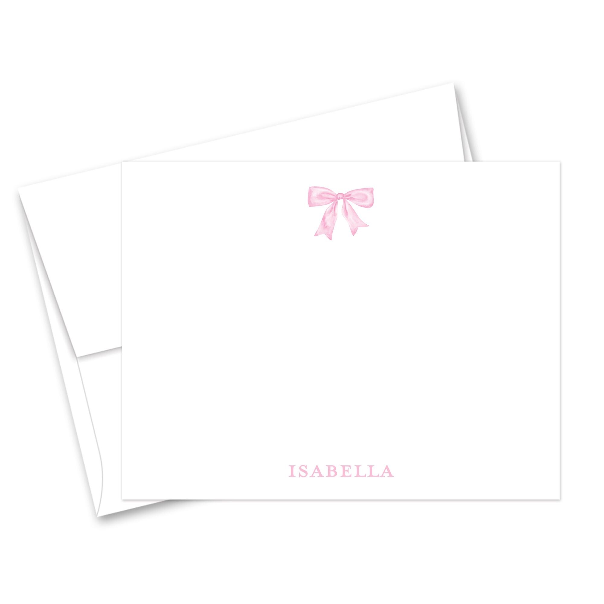 Pink Bow Baby Shower Thank You Cards: Personalized Girl Stationery ...