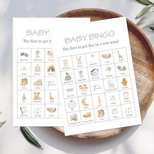 60 Vorgefüllte Gender Neutral Baby Shower Bingokarten (NICHT EDITIERBAR) - Digital Download