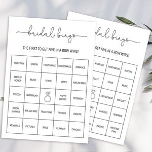 50 carte Bingo per addio al nubilato minimalista precompilate (NON MODIFICABILE) - Download digitale