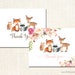 Woodland Animals Thank You Cards - TBaby Shower Thank You Cards - Set of 24 with envelopes