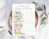 Digital Nursery Rhyme Emoji Pictionary Baby Shower Game -  Instant Download - 4013-Emoji-BLK