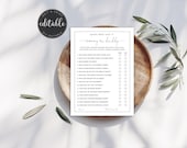 Mommy or Daddy Baby Shower Game: Minimalist Design (Editable on Templett)