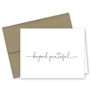 Beyond Grateful Thank You Note Cards - Set of 12 with envelopes - 937