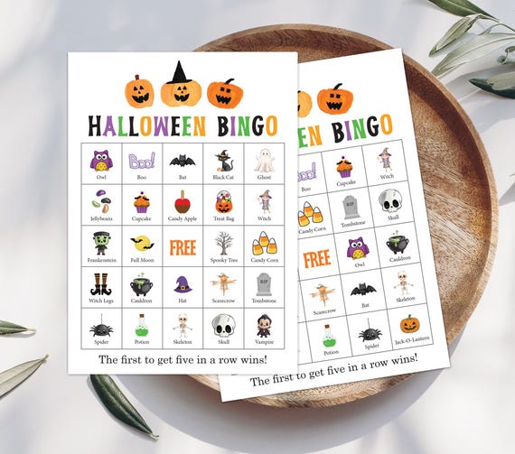 50 Halloween Picture Bingo Cards (NOT EDITABLE) - Digital Download