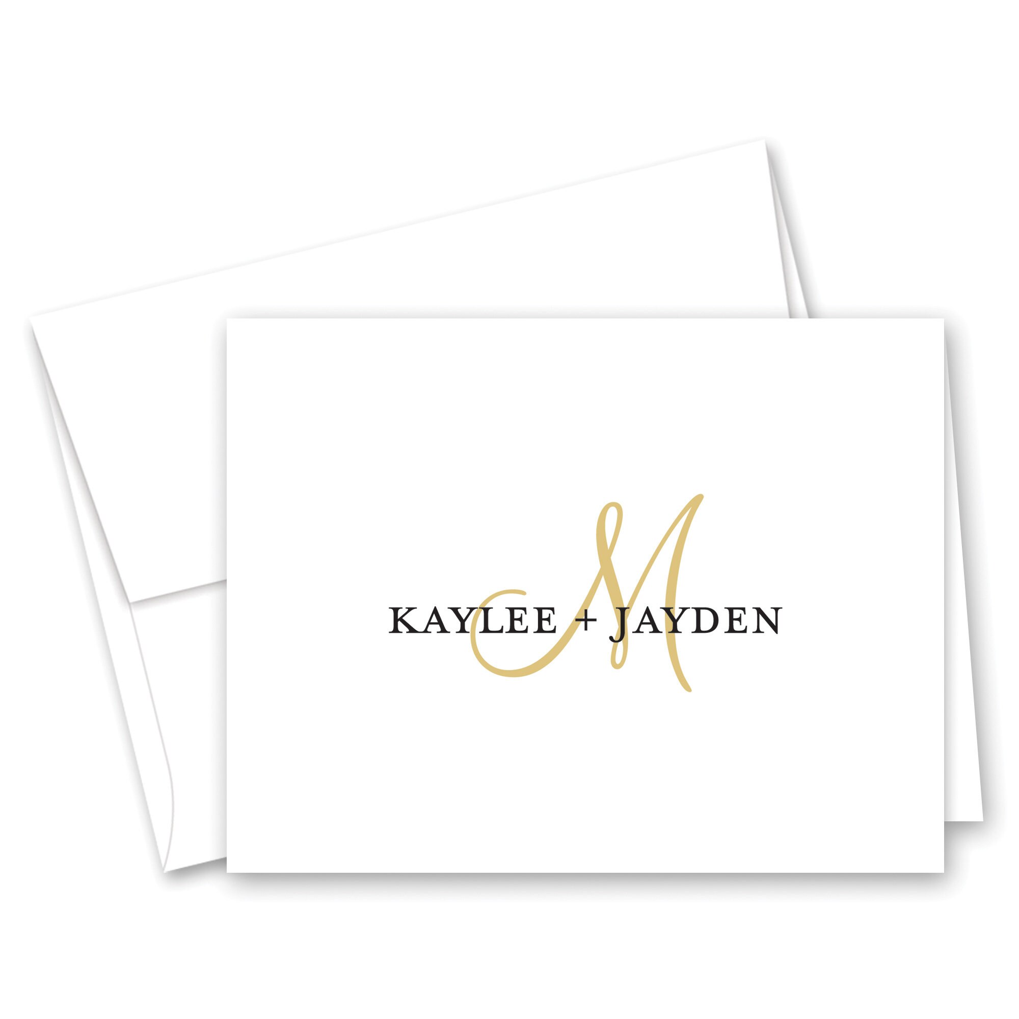 Monogram Initital Personalized Wedding Thank You Cards - Set of 10 With ...
