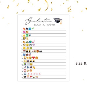 Graduation Emoji Pictionary Game - Digital Download (not Editable) - Etsy