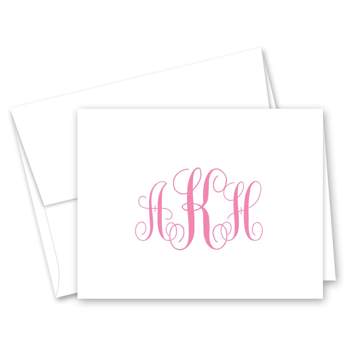 Monogram Initials Personalized Note Cards Set of 12 With Etsy