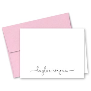 Personalized Folded Note Cards Stationery - Set of 10 with envelopes